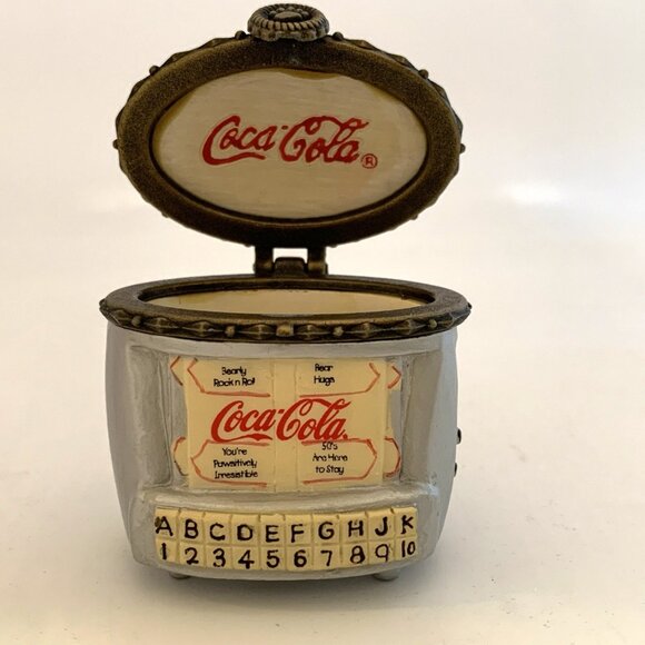 Coca-Cola Boyds Bears Figurine Classic Hits Jukebox 1st Edition Trinket Box Vtg - Picture 4 of 14
